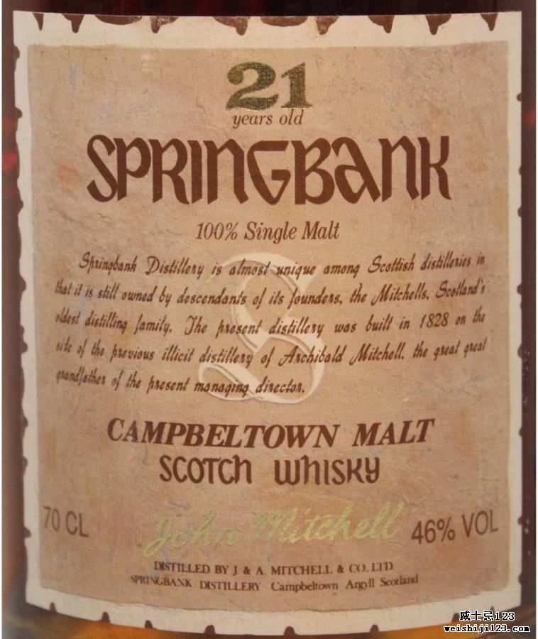 Springbank 21-year-old John Mitchell