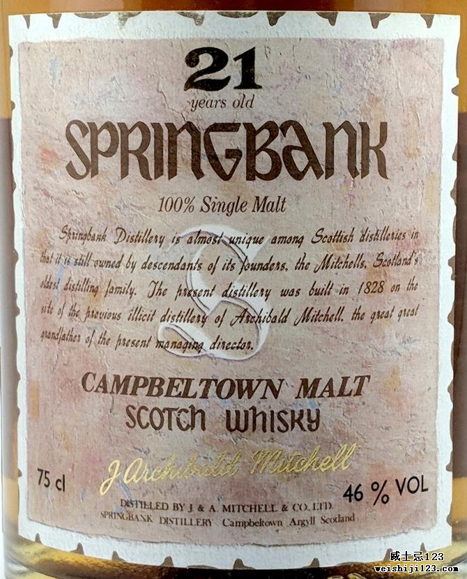 Springbank 21-year-old Archibald Mitchell