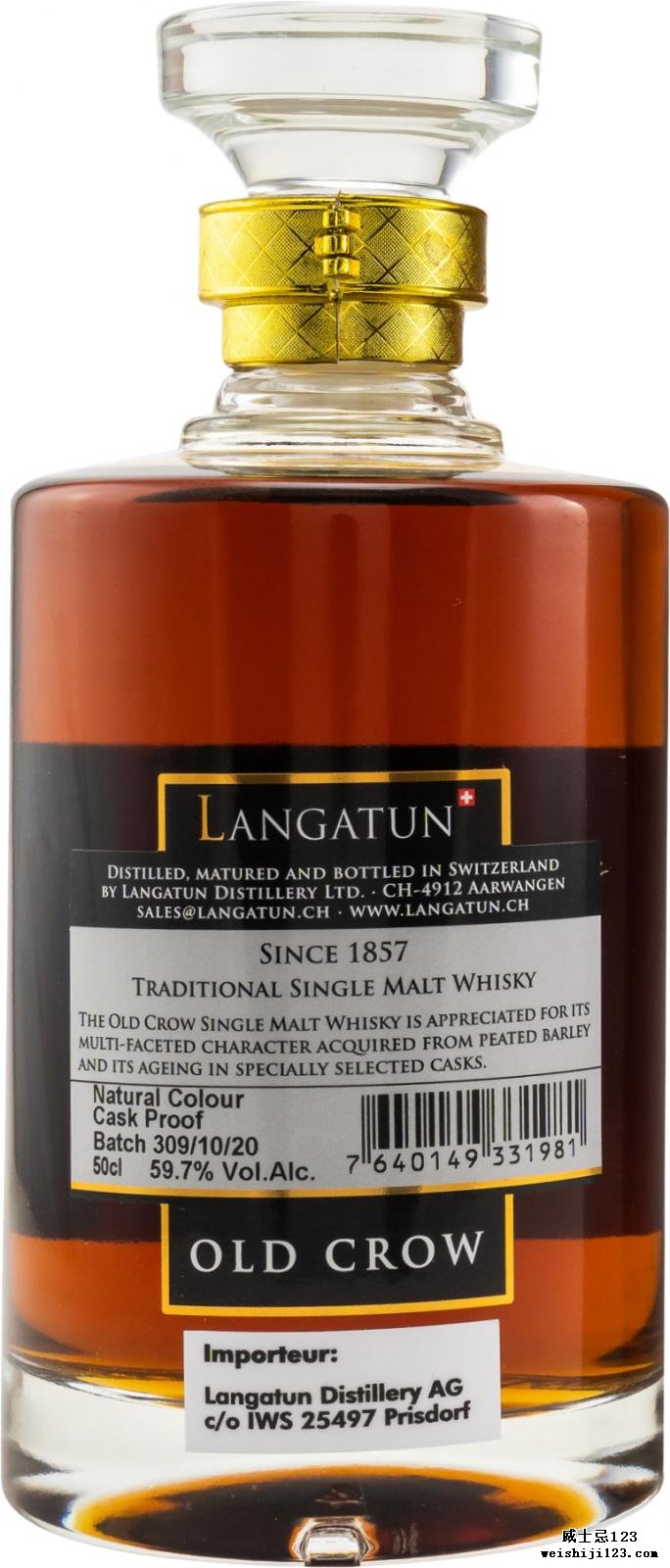 Old Crow Langatun Peated Whisky